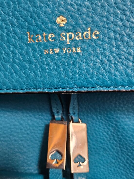 Kate Spade New York Blue Pebbled Leather Tassel Drawstring Backpack WKRU5521 main image 8